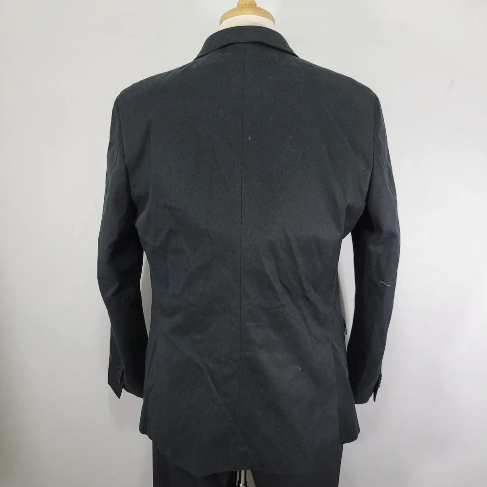 Banana Republic Men's Sport Coat Blazer Two Button Black800 Cotton Blend‎ 44R
